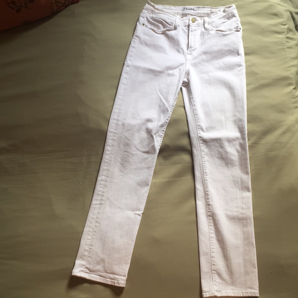 Frame Demin Le High Straight white jeans, size 27
